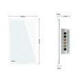 Livolo EE. UU. Wall Touch Función remota Interruptor de luz eléctrico 110 ~ 220V 2 gang 2 vías con indicador LED VL-C502SR-11